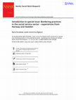 Research paper thumbnail of Introduction to special issue: Bordering practices in the social service sector – experiences from Norway and Sweden