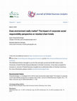 Research paper thumbnail of Does environment really matter? The impact of corporate social responsibility perspective on Istanbul chain hotels