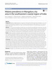 Research paper thumbnail of Malaria prevalence in Mangaluru city area in the southwestern coastal region of India