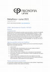 Research paper thumbnail of Metafísica - curso 2021