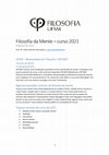 Research paper thumbnail of Filosofia da Mente - programa (syllabus) do curso de 2021