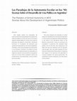 Research paper thumbnail of Las Paradojas de la Autonomía Escolar en los ‘90: Escenas Sobre el Desarrollo de Una Política en Argentina1