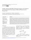 Research paper thumbnail of Stability Indicating RP-HPLC Method Development and Validation for the Estimation of Sumatriptan in Bulk and Pharmaceutical Dosage Form