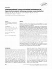 Research paper thumbnail of Cost-effectiveness of nurse practitioner management of hypercholesterolemia following coronary revascularization