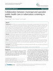 Research paper thumbnail of Collaboration between municipal and specialist public health care in tuberculosis screening in Norway