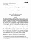 Research paper thumbnail of Impact of Community Service Learning on the Social Skills of Students