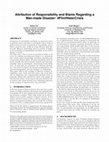 Research paper thumbnail of Attribution of Responsibility and Blame Regarding a Man-made Disaster: #FlintWaterCrisis