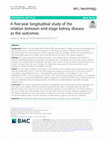 Research paper thumbnail of A five-year longitudinal study of the relation between end-stage kidney disease as the outcomes