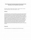 Research paper thumbnail of Experimental and Theoretical Analysis of the Goswami Cycle Operating at Low Temperature Heat Sources