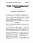 Research paper thumbnail of Web-based Tutorials and Traditional Face-to-Face Lectures: A Comparative Analysis of Student Performance