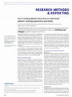 Research paper thumbnail of Use of Serial Qualitative Interviews to Understand Patients' Evolving Experiences and Needs