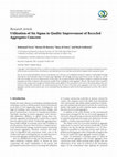 Research paper thumbnail of Utilization of Six Sigma in Quality Improvement of Recycled Aggregates Concrete