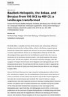 Research paper thumbnail of W. Held: Simone Eid Paturel, Baalbek-Heliopolis, the Bekaa, and Berytus from 100 BCE to 400 CE: a landscape transformed. Mnemosyne suppl. 426. Leiden: Brill, 2019, in: BMCR 2020.11.35