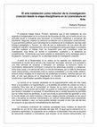 Research paper thumbnail of El arte instalación como inductor de la investigacióncreación desde la etapa disciplinaria en la Licenciatura en Arte