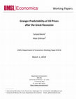 Research paper thumbnail of Granger Predictability of Oil prices after the Great Recession