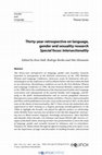 Research paper thumbnail of Theme Series: Thirty-year retrospective on language, gender and sexuality research. Special focus: Intersectionality