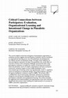 Research paper thumbnail of Critical Connections between Participatory Evaluation, Organizational Learning and Intentional Change in Pluralistic Organizations