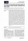 Research paper thumbnail of The Analysis Of Food Quality And Service Quality Of Duta Catering Towards Customer Satisfaction And Brand Loyalty