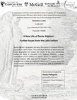 Research paper thumbnail of A New Life of Dante Alighieri: Further Issues from the Latin Letters