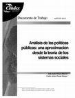 Research paper thumbnail of Análisis de las políticas Públicas Teoría de Sistemas