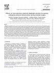 Research paper thumbnail of Efficacy of intra-operative unilateral diaphragm plication for patients undergoing unilateral phrenicotomy during extended surgery