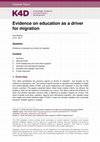 Research paper thumbnail of Evidence on education as a driver for migration