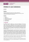 Research paper thumbnail of Children in care institutions