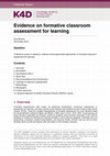 Research paper thumbnail of Evidence on formative classroom assessment for learning