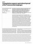 Research paper thumbnail of Triangulation supports agricultural spread of the Transeurasian languages