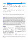 Research paper thumbnail of The 10-Year Incidence Trend of Common Cancers at a Referral Hospital in Tehran, Iran From 2007 to 2016