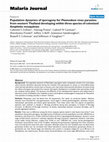 Research paper thumbnail of Population dynamics of sporogony for Plasmodium vivax parasites from western Thailand developing within three species of colonized Anopheles mosquitoes