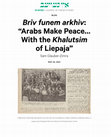 Research paper thumbnail of “Briv funem arkhiv: ‘Arabs Make Peace… With the Khalutsim of Liepaja’,” In geveb (November 2021)