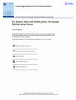 Research paper thumbnail of On, Empire, Race and Global Justice, the Joseph Fletcher prize forum