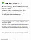 Research paper thumbnail of Mountain geography: physical and human dimensions