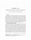 Research paper thumbnail of Computational Propaganda: Challenges and Responses