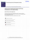 Research paper thumbnail of Themes from Testimonial Injustice and Trust Introduction to the Special Issue