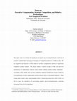 Research paper thumbnail of Notes on Executive Compensation, Strategic Competition, and Relative Performance New Empirical Evidence