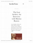 Research paper thumbnail of The Lost Archive: An Interview with Marina Rustow