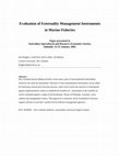 Research paper thumbnail of Evaluation of externality management instruments in marine fisheries