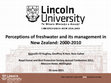 Research paper thumbnail of Perceptions of freshwater and its management in New Zealand: 2000-2010