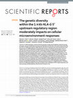 Research paper thumbnail of The genetic diversity within the 1.4 kb HLA-G 5' upstream regulatory region moderately impacts on cellular microenvironment responses