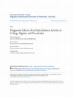 Research paper thumbnail of Diagnostic Effects of an Early Mastery Activity in College Algebra and Precalculus