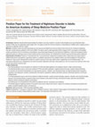 Research paper thumbnail of Position Paper for the Treatment of Nightmare Disorder in Adults: An American Academy of Sleep Medicine Position Paper