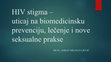 Research paper thumbnail of "HIV stigma – uticaj na biomedicinsku prevenciju, lečenje i nove seksualne prakse". Konferencija "Nejednakost. AIDS. Pandemija. - DA STAVIMO TAČKU", 30.11.2021. Beograd