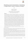 Research paper thumbnail of Revitalizing Cultural Characteristics in Advertising in Nigeria Within a Sketch of Systemic Paradigm