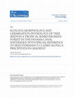 Research paper thumbnail of Ecology, Morphology, and Germination Physiology of Tree Seeds in a Tropical Semievergreen Forest in the Panama Canal Watershed, with Special Reference to Seed Dormancy Classes Along a Precipitation Gradient