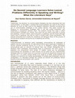 Research paper thumbnail of Do Second Language Learners Solve Lexical Problems Differently in Speaking and Writing? What the Literature Says 1