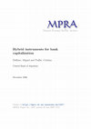 Research paper thumbnail of Hybrid instruments for bank capitalization