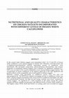 Research paper thumbnail of Nutritional and Quality Characteristics of Chicken Nuggets Incorporated with Different Levels of Frozen White Cauliflower