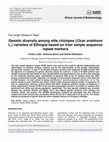 Research paper thumbnail of Genetic diversity among elite chickpea (Cicer arietinum L.) varieties of Ethiopia based on inter simple sequence repeat markers